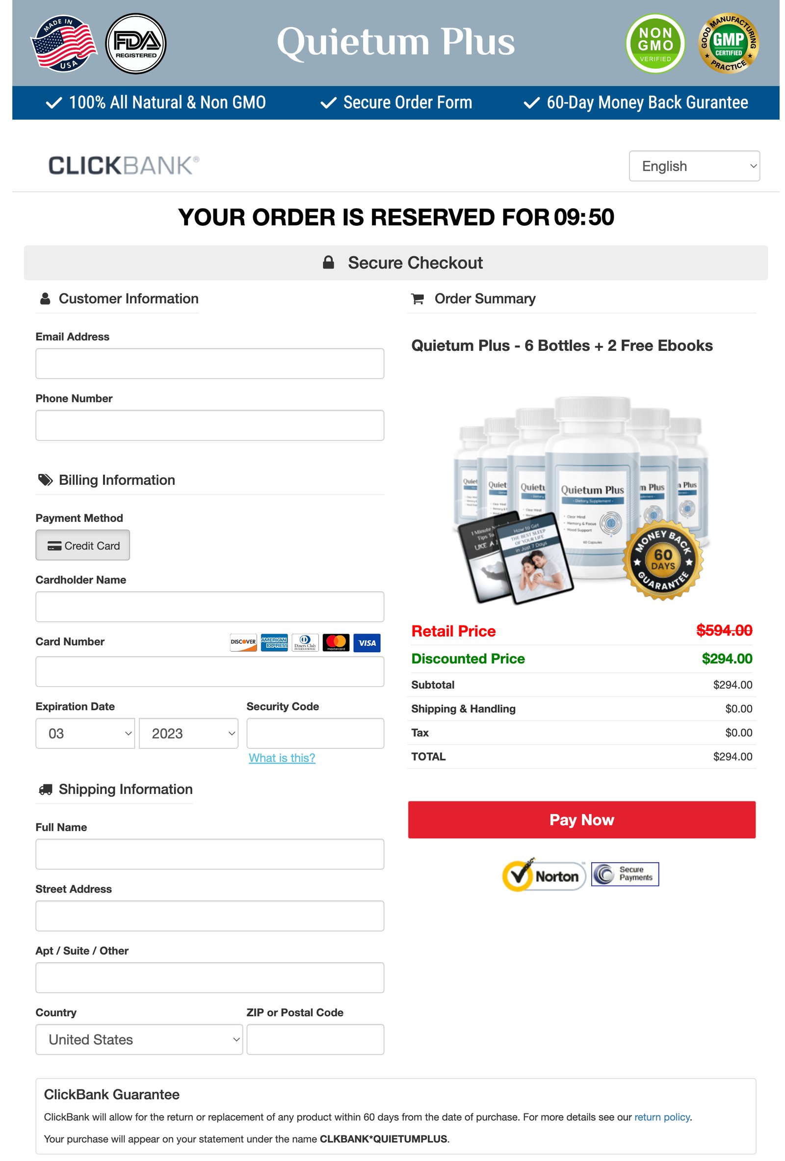 QuietumPlus.com Order Page